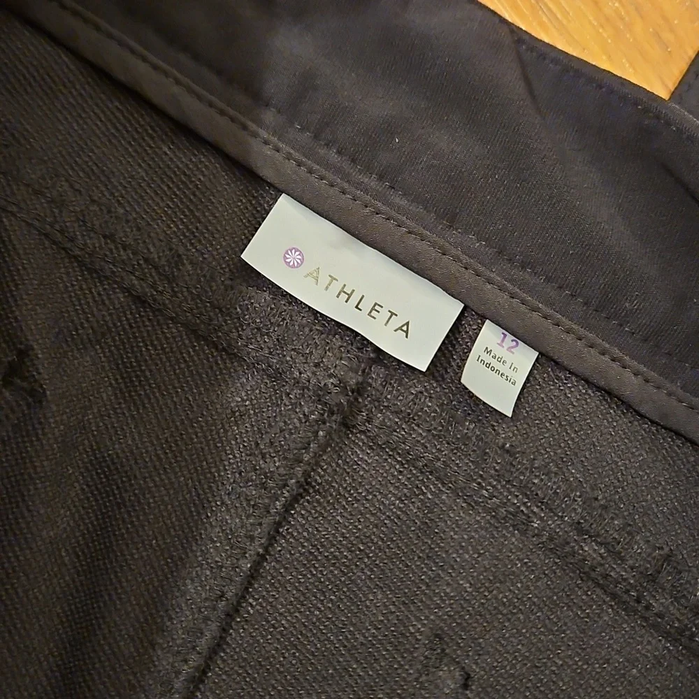 Athleta Black Pants with Zipper Details Size 12 - Picture 2 of 8